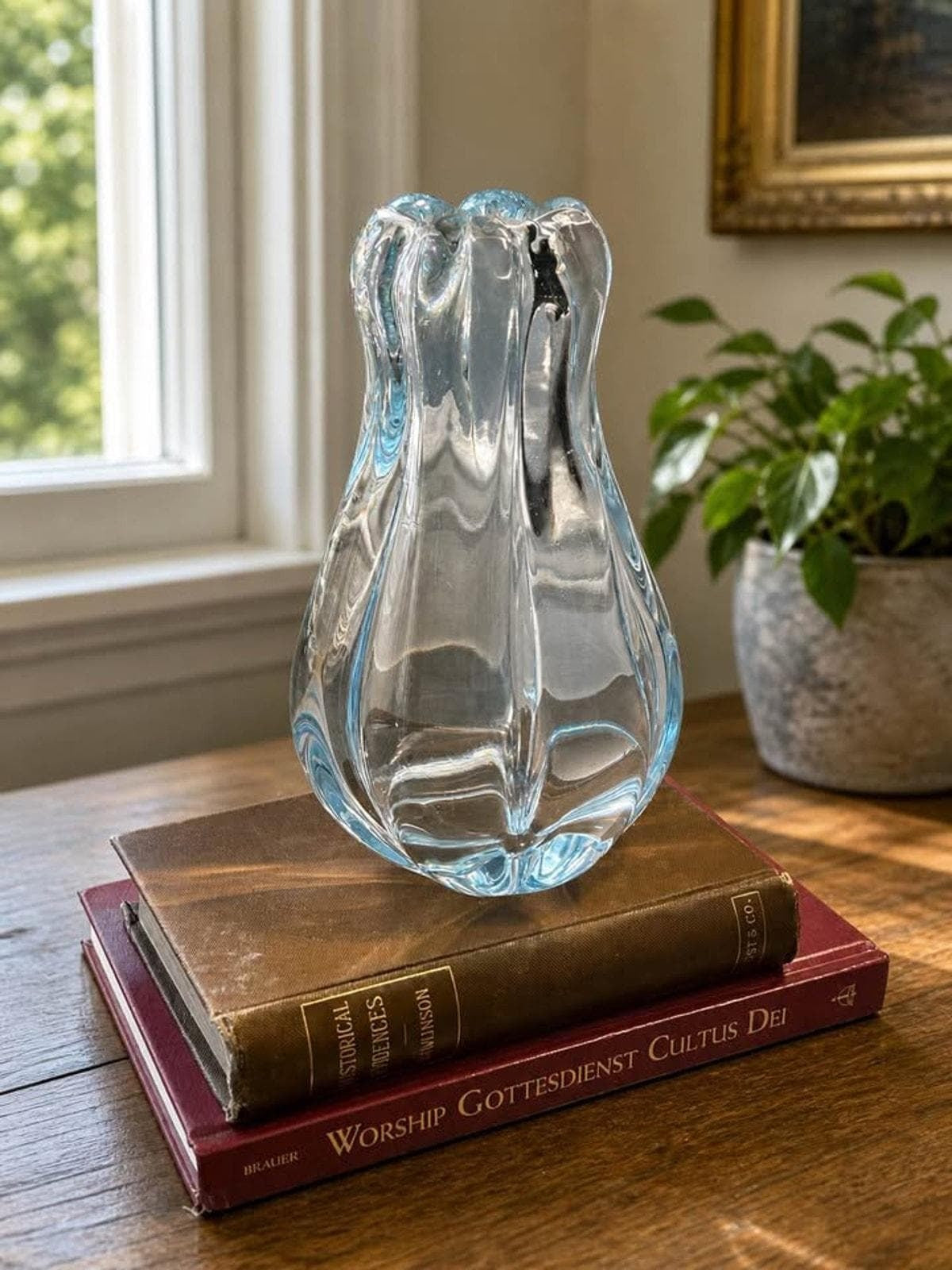 Orrefors Stella Polaris Ice Blue Glass Vase by Vicke Lindstrand