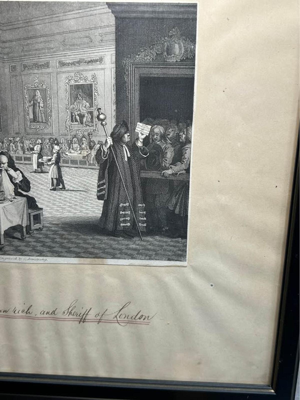 Antique William Hogarth Plate 10 Framed Engraving c. 1850s