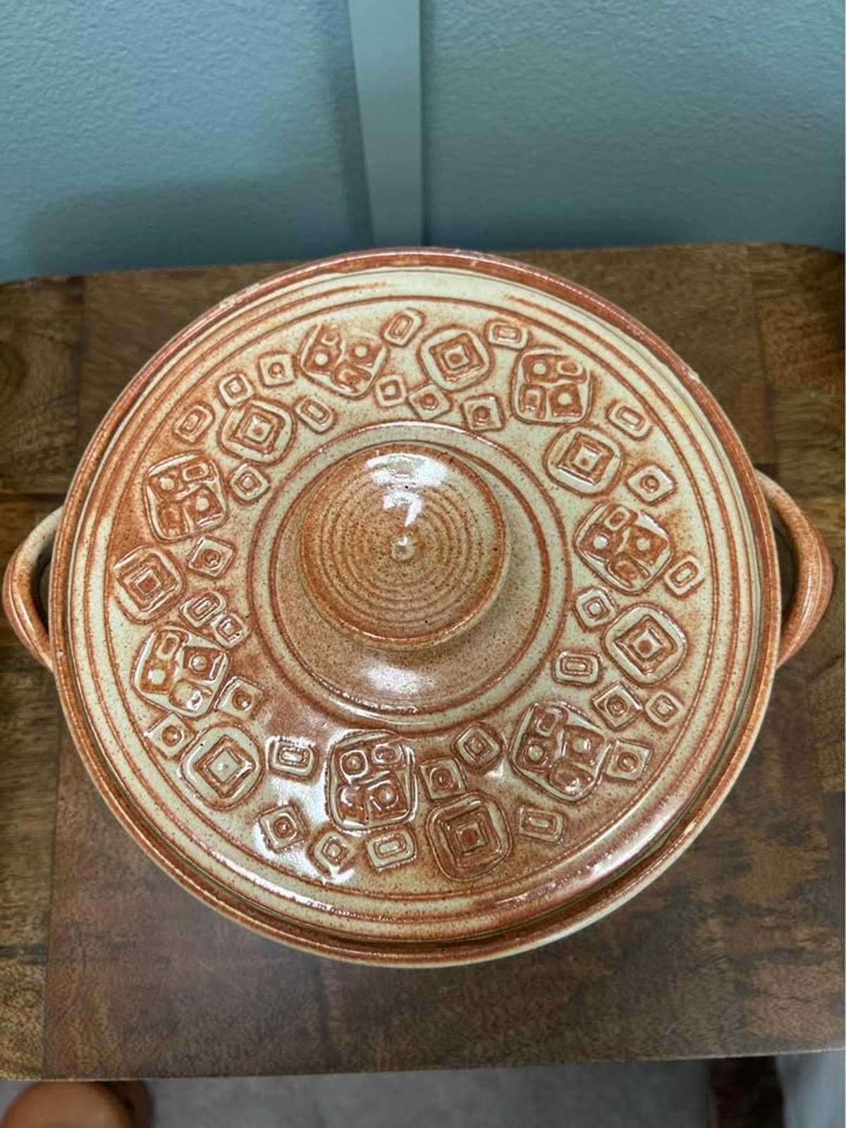 Barbara G. Childs Hand-Carved Studio Pottery Casserole Dish & Platter Set
