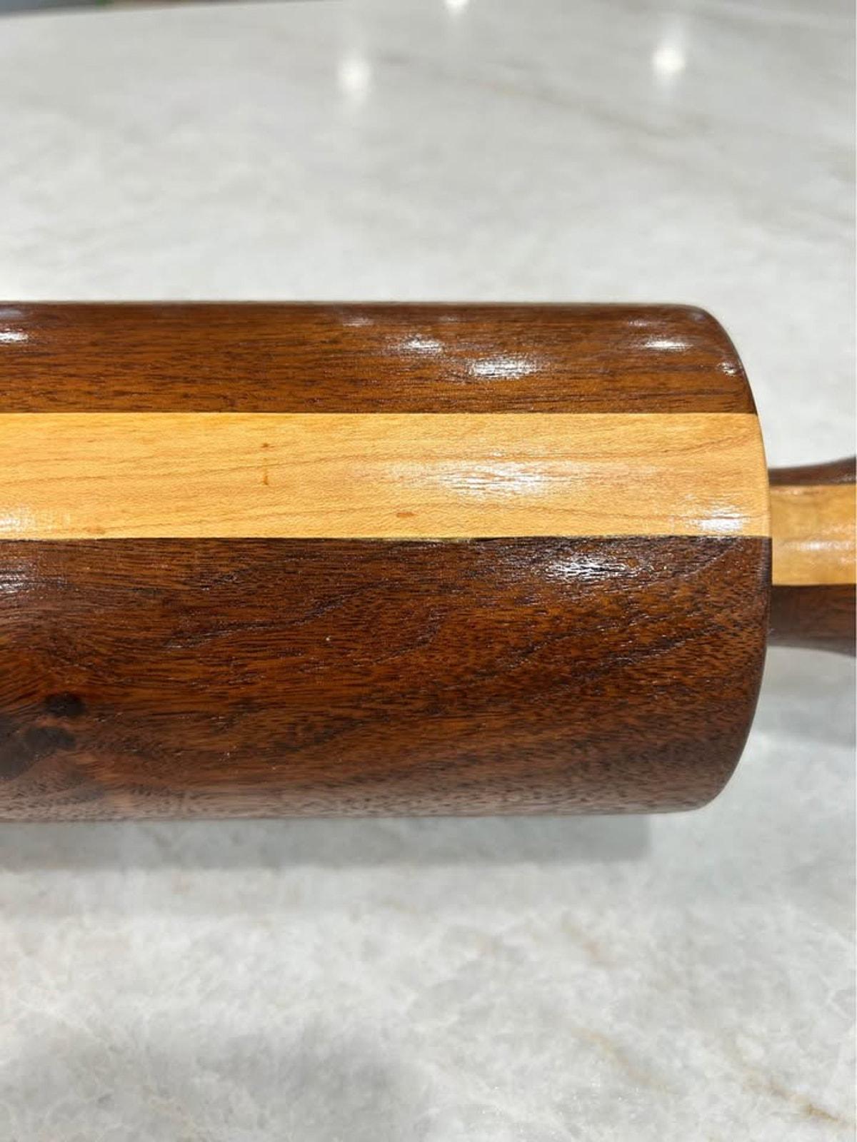Artisan 19" Striped Walnut & Maple Hardwood Rolling Pin