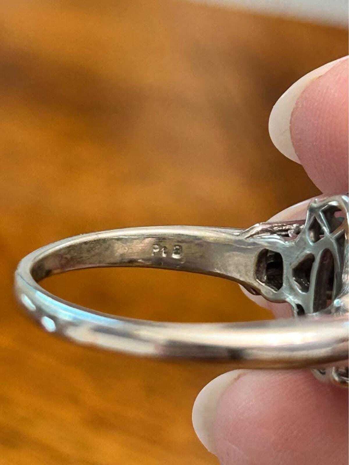 Vintage Mid-Century Genuine Moonstone and Aquamarine Cocktail Ring - size 10.75
