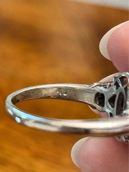 Vintage Mid-Century Genuine Moonstone and Aquamarine Cocktail Ring - size 10.75