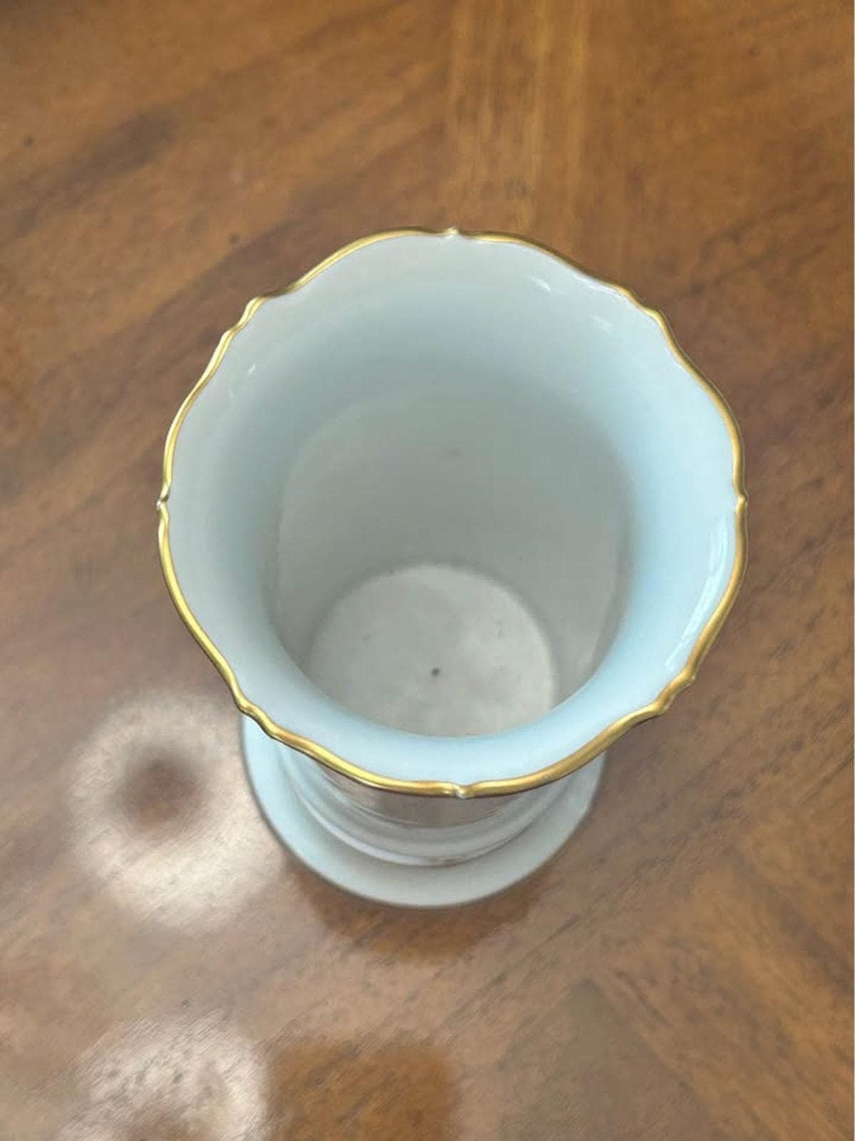 Antique Meissen Porcelain Footed Vase Deutsche Blumen Floral Gilt
