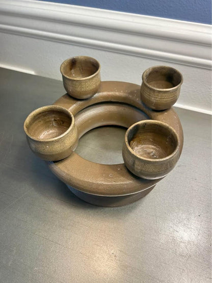 Vintage 1980s Andy Phibbs Studio Pottery Candelabra