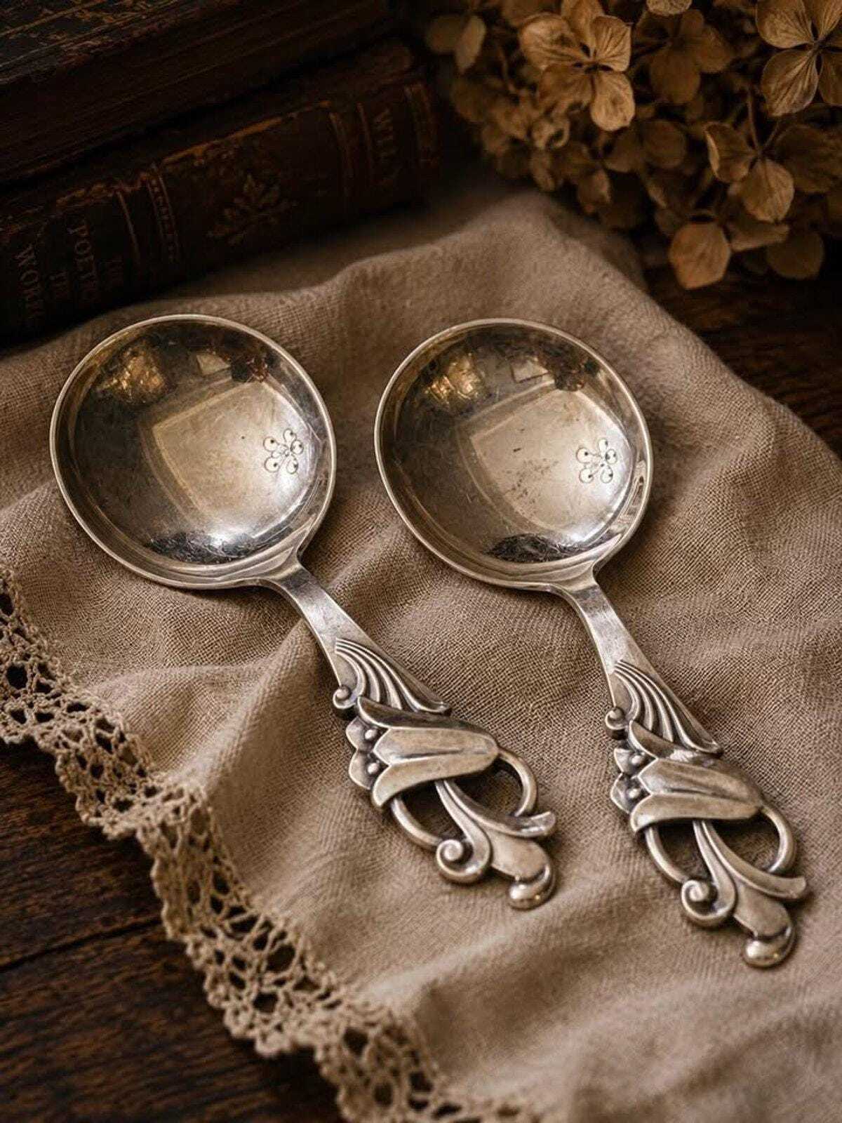 Vintage Th. Marthinsen Sterling Silver Norway 207 Pattern Small Spoons