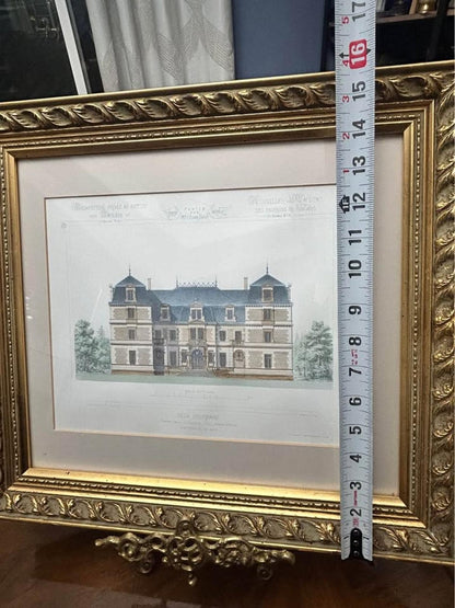 Antique 19th C. French Architectural Print By César Daly