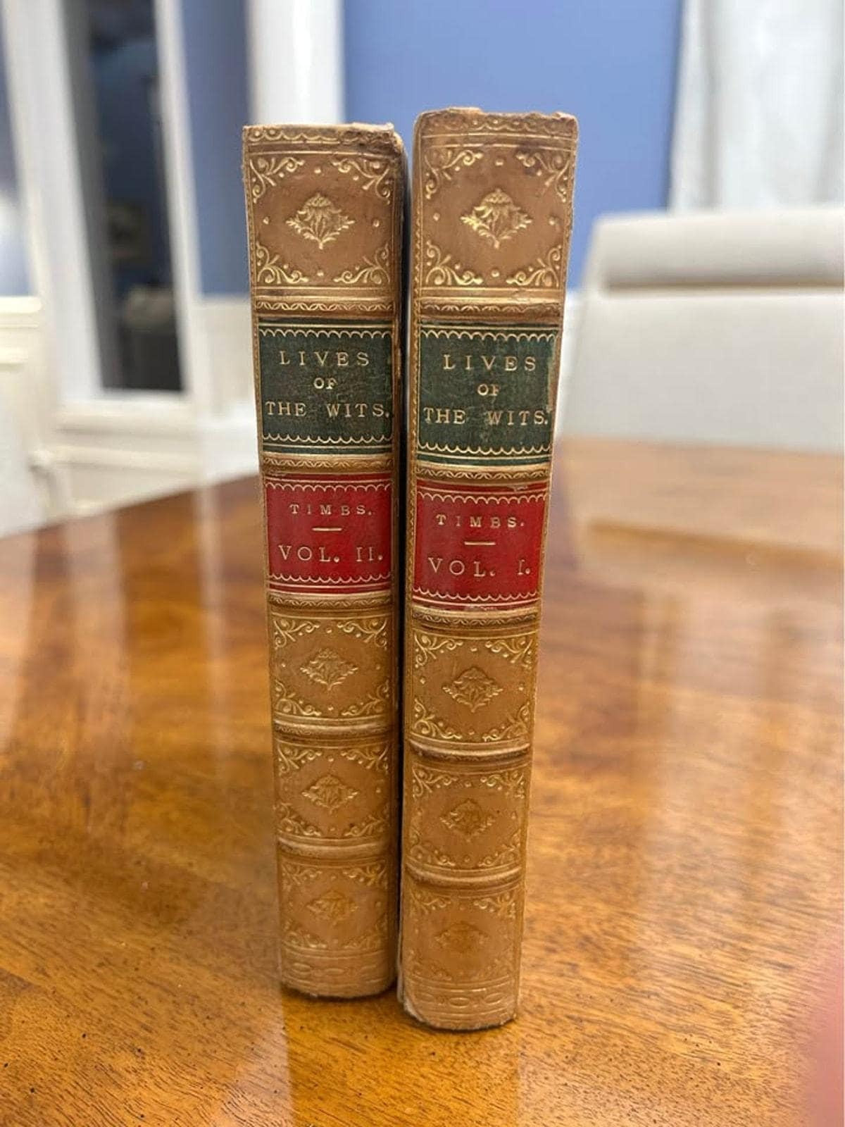 Antique 1862 Lives of Wits and Humourists by John Timbs, 2 Vol Set, Hendersyde Bookplate