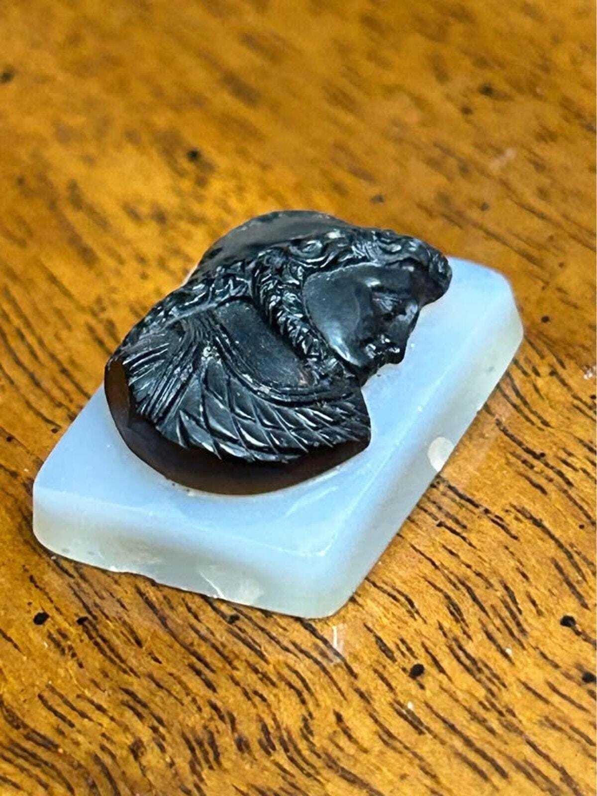 Antique Unmounted Sardonyx Hardstone Cameo Janus Double Head Profile