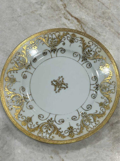 Antique SNB Nagoya Nippon Porcelain Plate Heavy Gold Gilt and Raised Beading