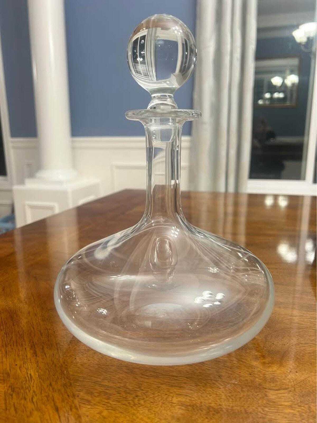 Vintage Baccarat France Crystal Ship's Decanter with Matching Original Stopper