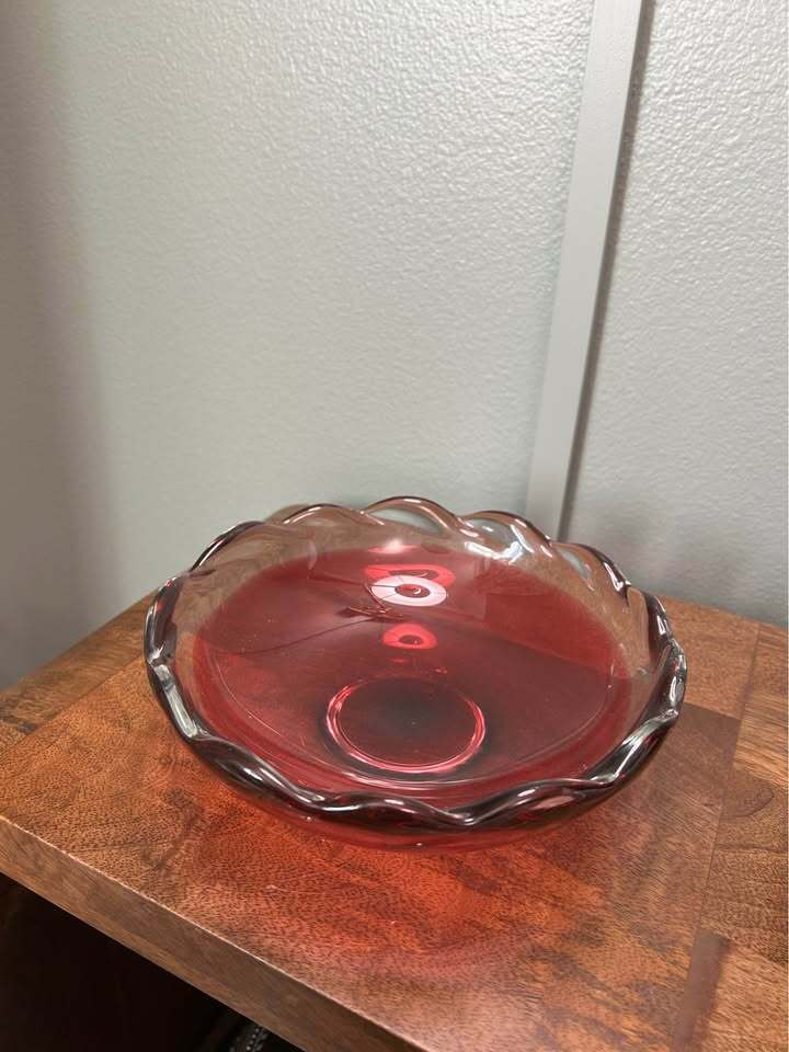 Rare Signed Magnor Norway Art Glass Bowl