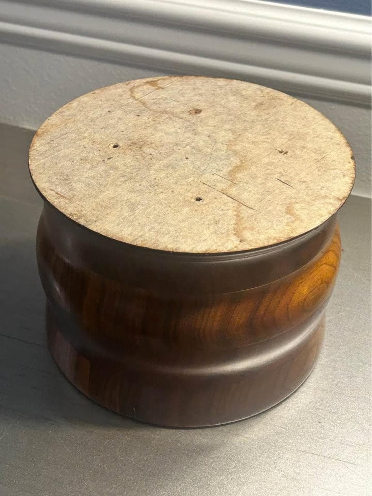 Mid Century Modern Hand Turned Danish Teak Sculptural Bowl - Heavy Weighted Base