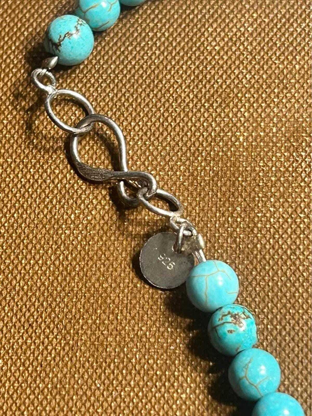 Sterling Silver and Graduated Blue Howlite Teardrop Necklace