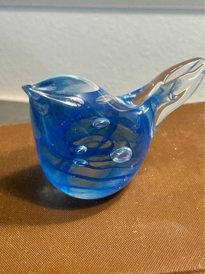 Vintage Controlled Bubble Hand-Blown Art Glass Bird
