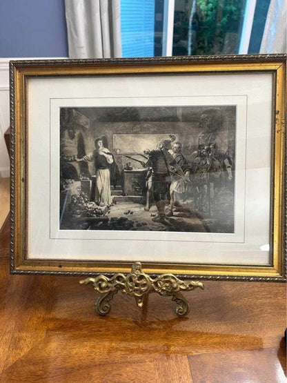 Antique Albert Baur The Martyr's Daughter Framed Engraving Early Christian Print