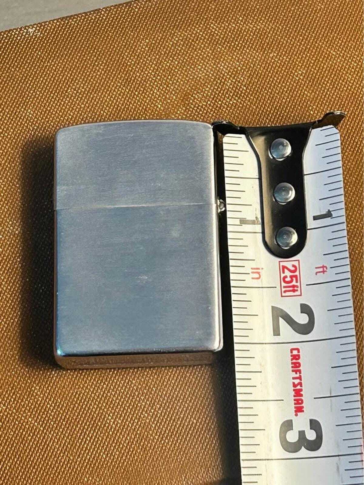 Vintage 1953-1955 Zippo Windproof Lighter in Original Candy Stripe Box | Brushed Chrome Pat. 2517191