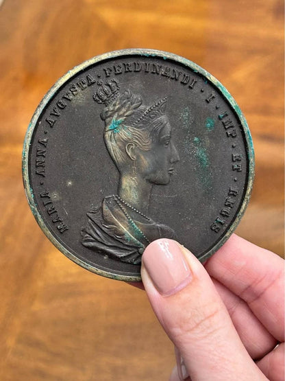 Antique 1836 Maria Anna Bohemian Coronation Bronze Replica Medals Set of 6