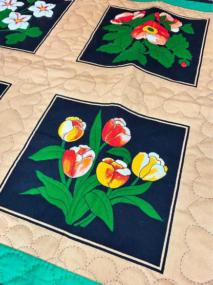 Pat Klem "Garden Windows" Hand-Quilted Wall Hanging (1991)