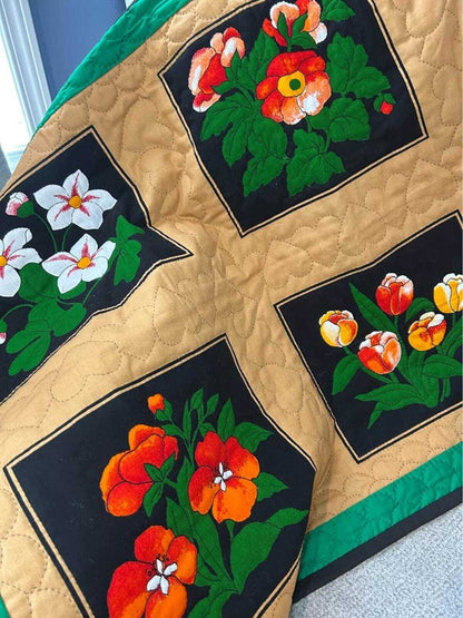 Pat Klem "Garden Windows" Hand-Quilted Wall Hanging (1991)