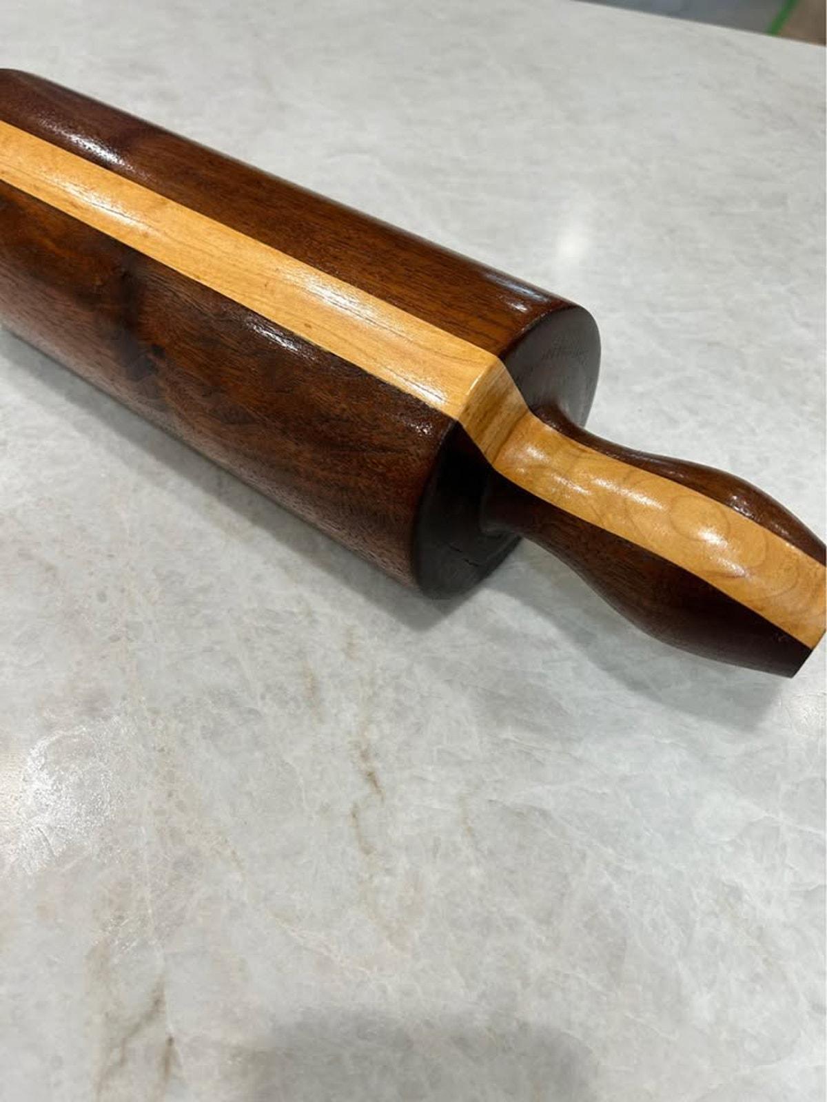 Artisan 19" Striped Walnut & Maple Hardwood Rolling Pin