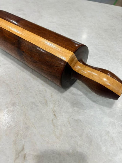 Artisan 19" Striped Walnut & Maple Hardwood Rolling Pin