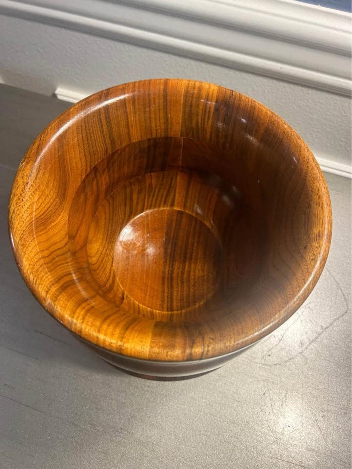 Mid Century Modern Hand Turned Danish Teak Sculptural Bowl - Heavy Weighted Base