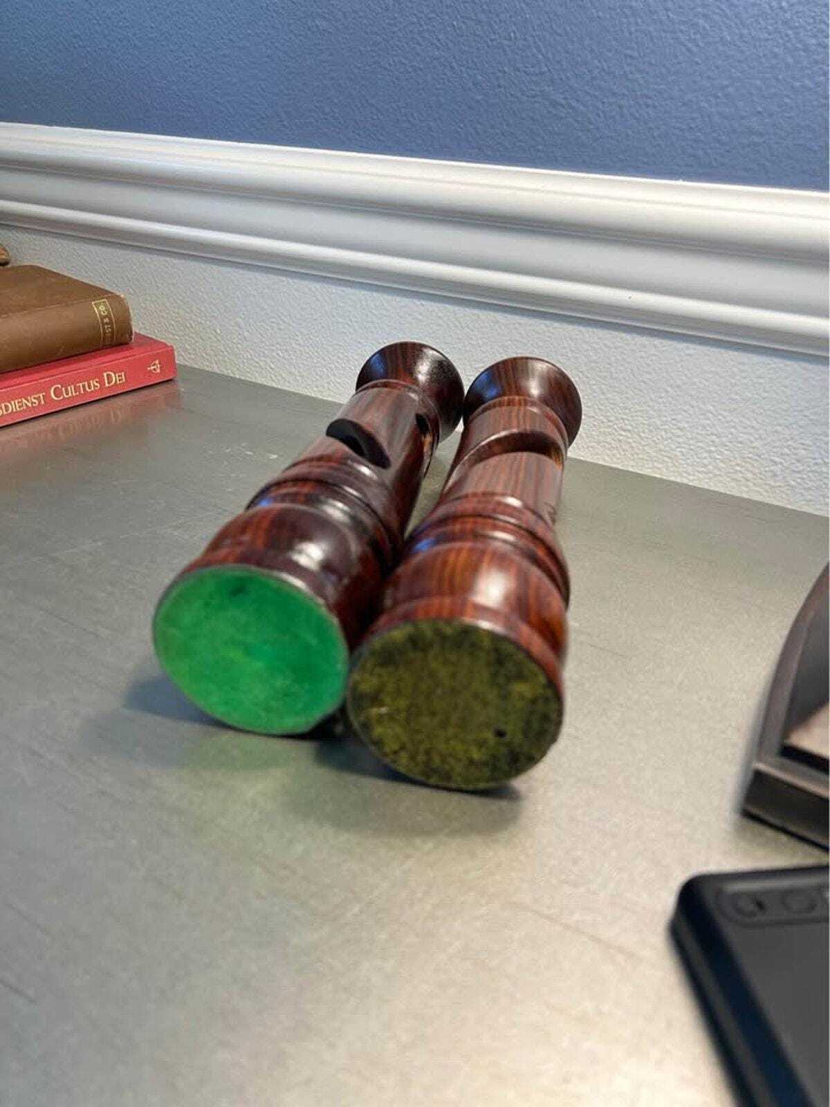 Vintage Hand-Turned Barley Twist Solid Wood Candlesticks