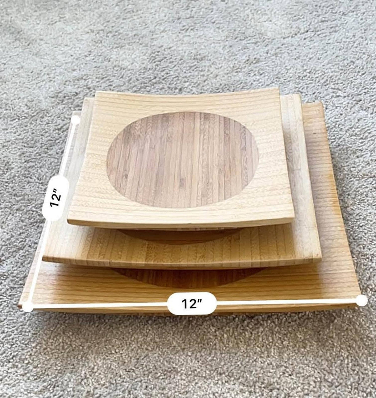 Bamboo Nesting Trays - Wabi Sabi Japandi Table Decor, Set of 3