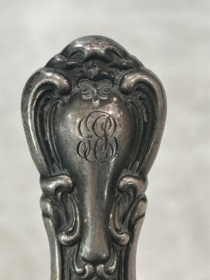 Antique Sterling Silver Ornate Pie and Cake Server Rococo Monogram