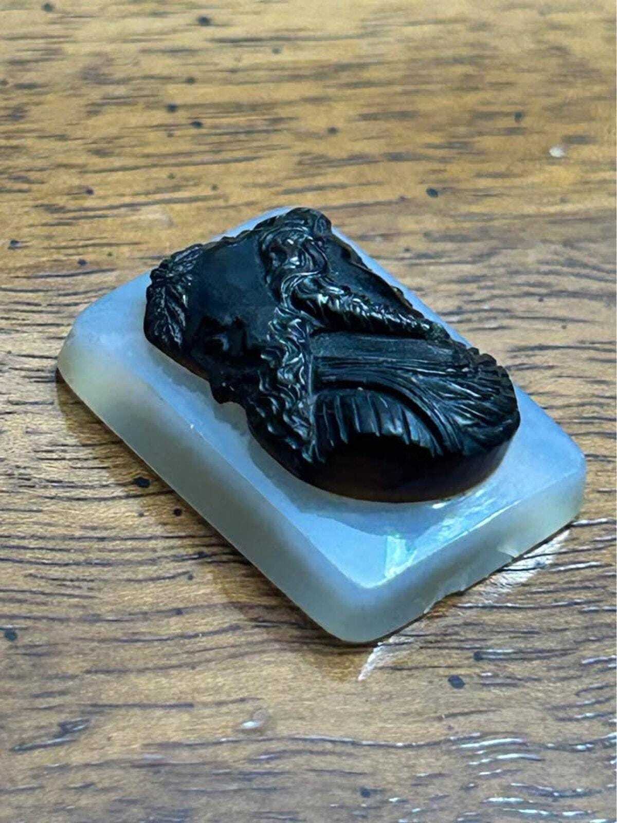 Antique Unmounted Sardonyx Hardstone Cameo Janus Double Head Profile