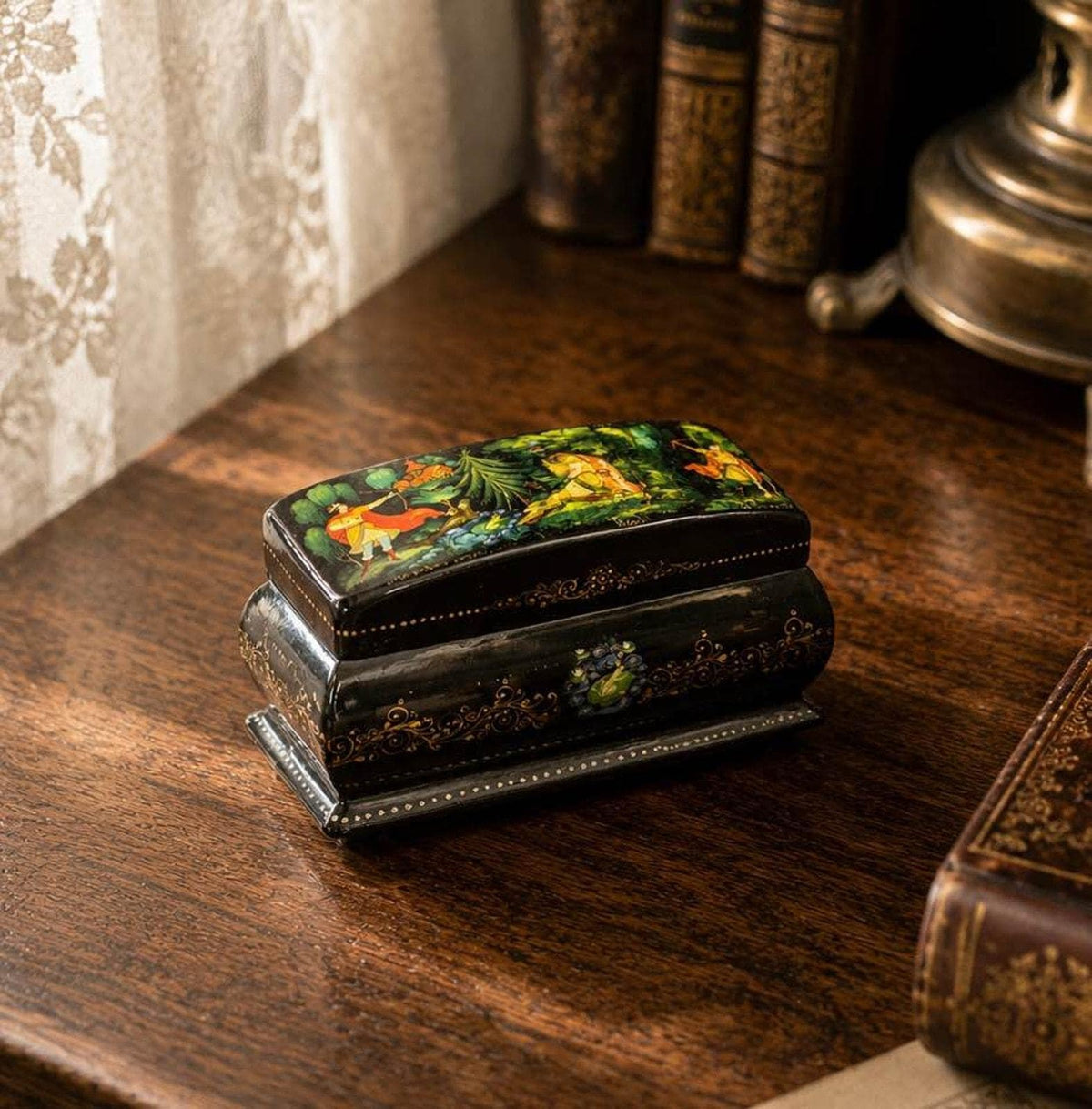 Vintage Russian Palekh Lacquer Box The Frog Princess Signed Romanova