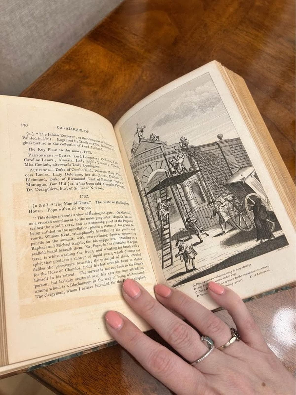 Antique 1833 Anecdotes of William Hogarth Book | J.B. Nichols | Half Leather Binding