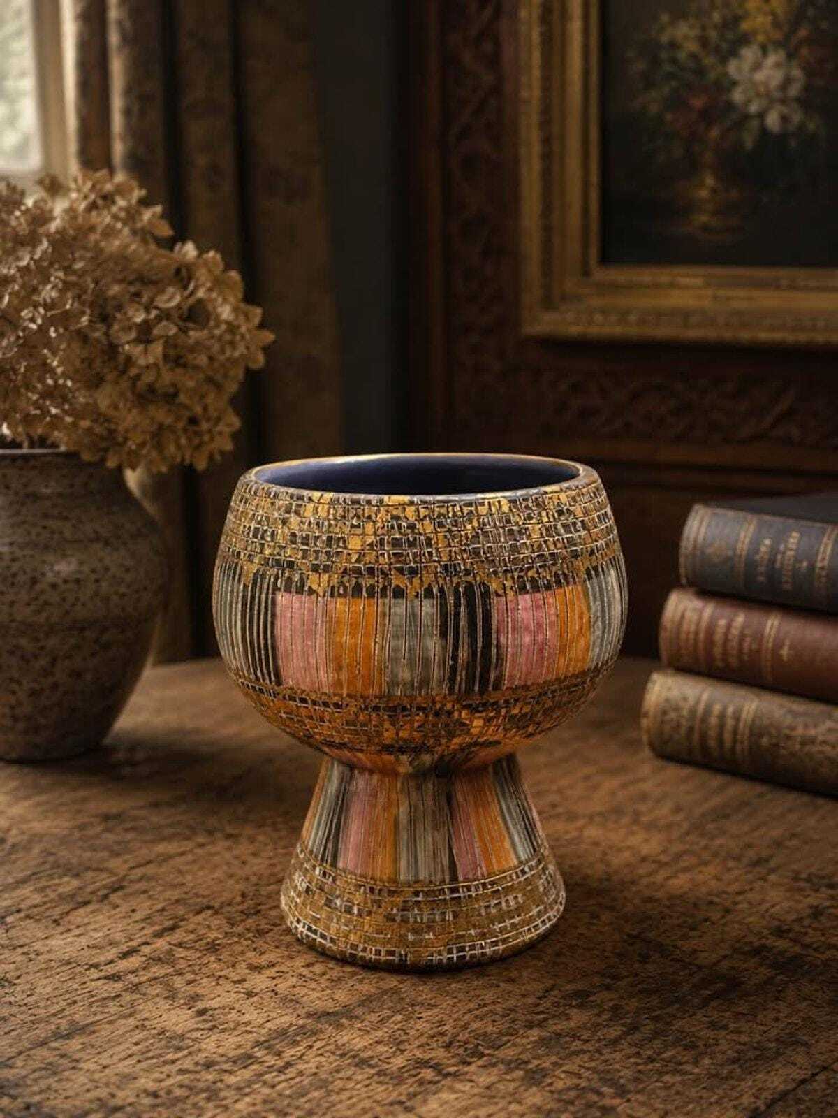 Vintage Aldo Londi for Bitossi Seta Ceramic Candle Holder