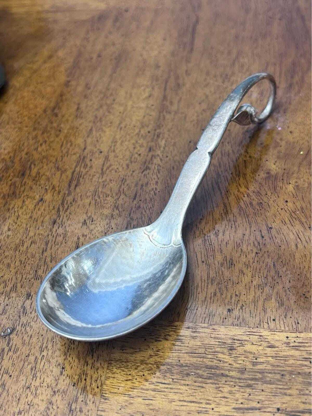 Vintage Georg Jensen Sterling Silver Blossom Pattern 41 Loop Handle Jam Spoon