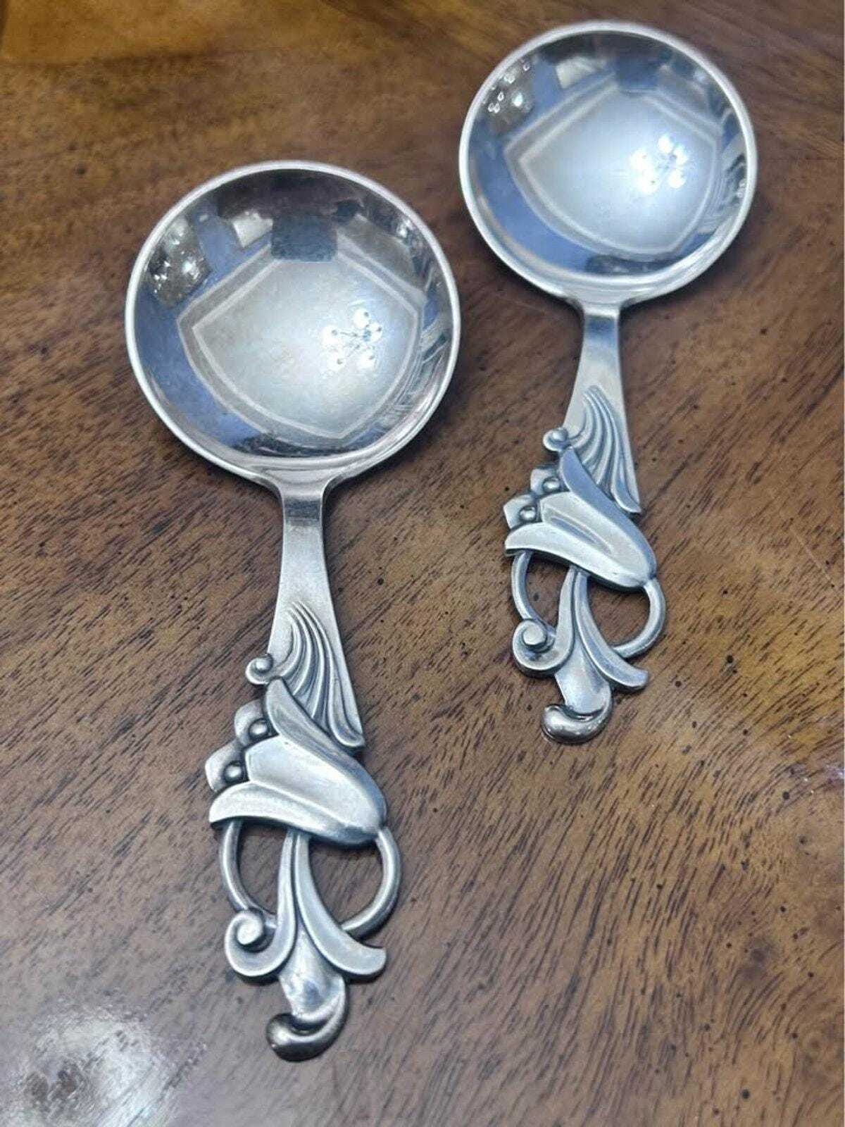 Vintage Th. Marthinsen Sterling Silver Norway 207 Pattern Small Spoons