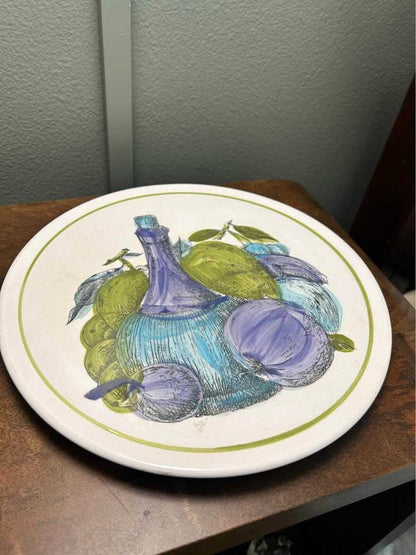 Shafford Ware Mid-Century Ironstone 10" Fruit & Bottle Plate