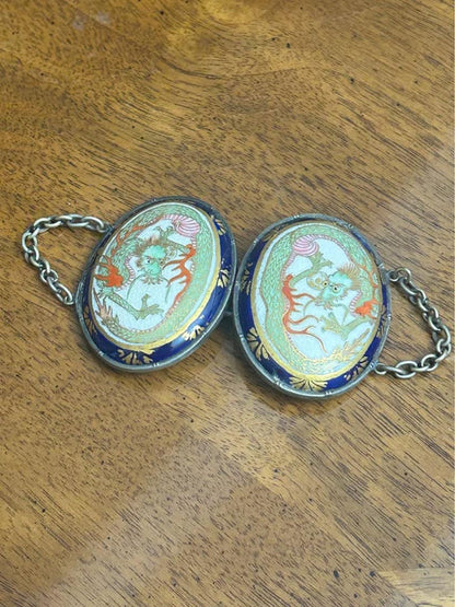 Antique Meiji Period Japanese Satsuma Dragon Belt Buckle