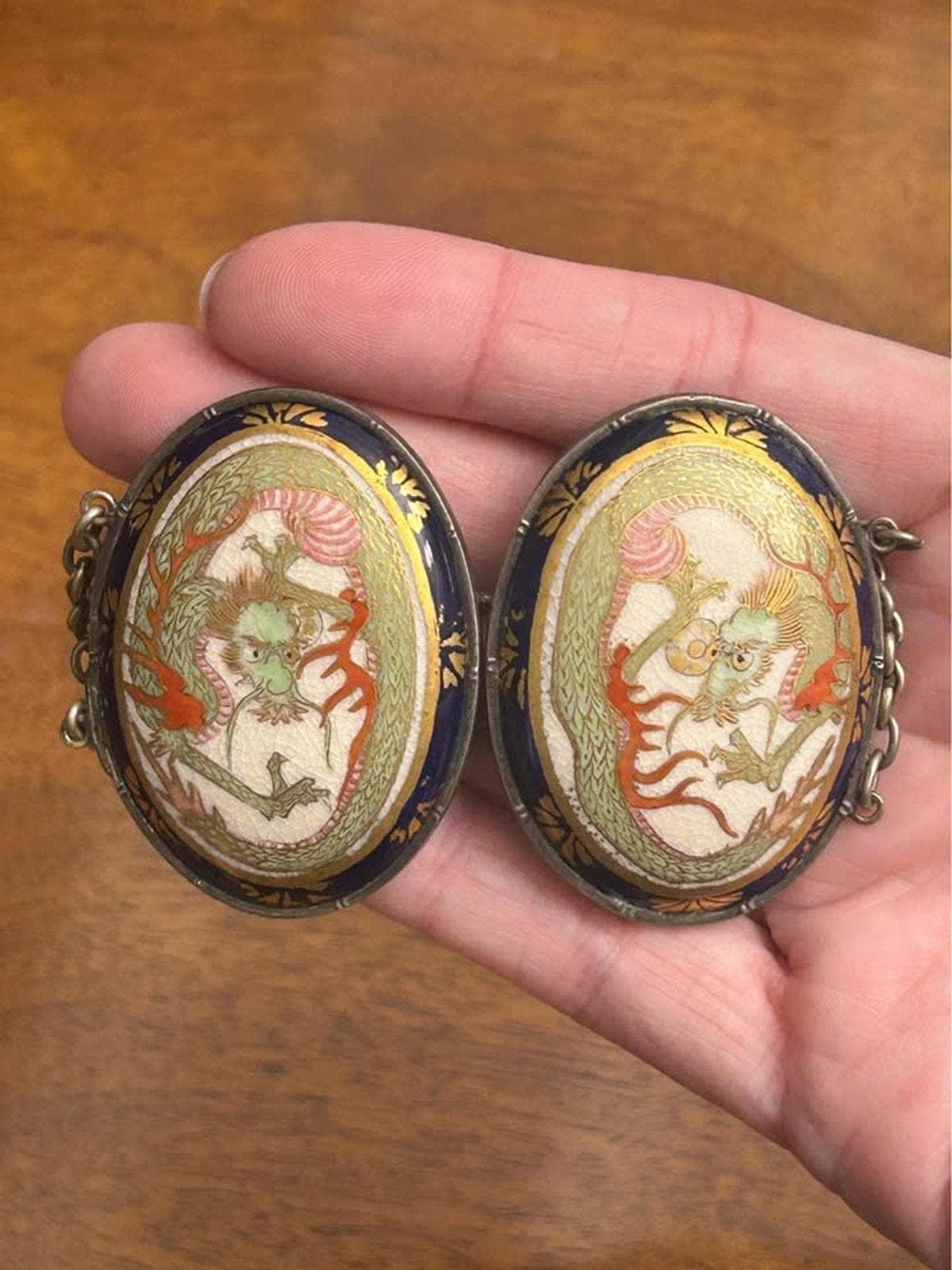 Antique Meiji Period Japanese Satsuma Dragon Belt Buckle