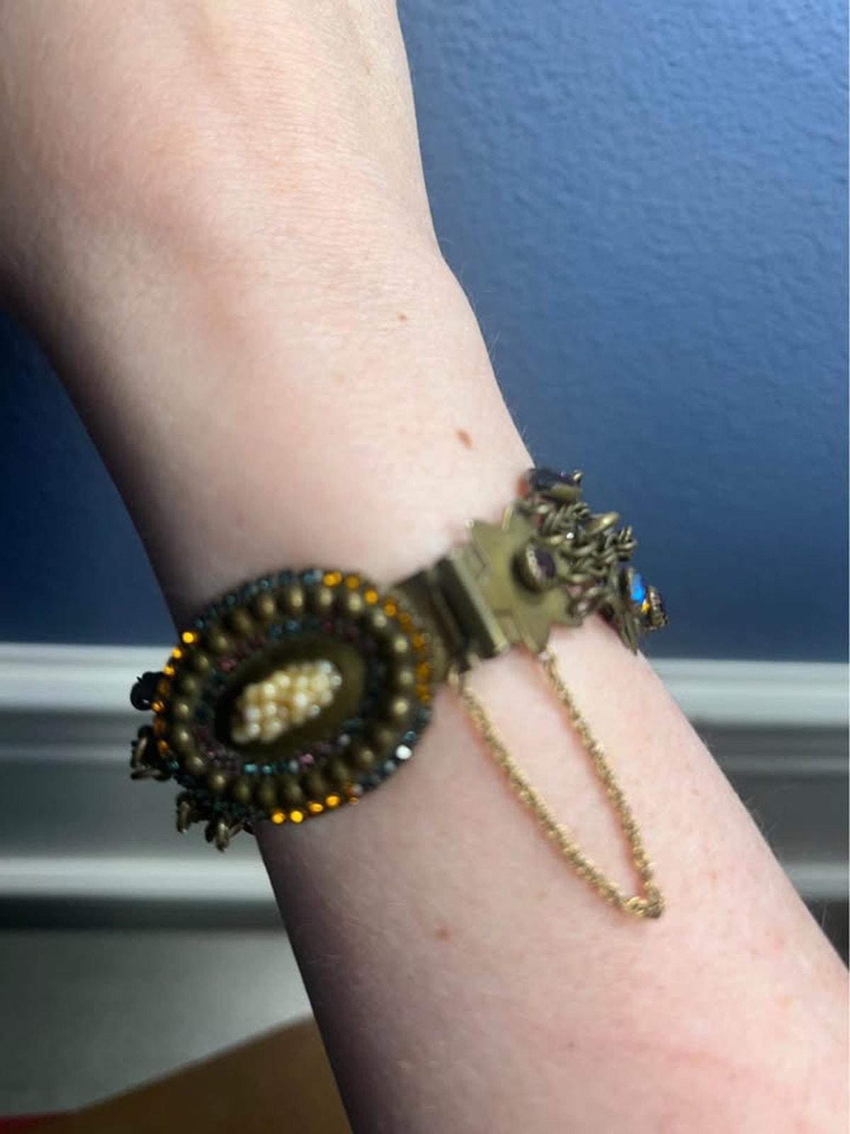Sorrelli Vintage Multi-Strand Brass Bracelet with Austrian Crystals