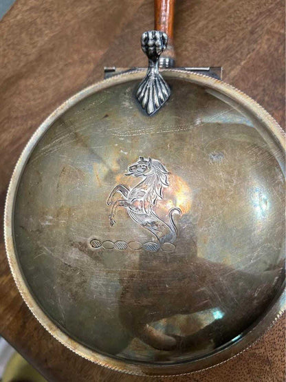 Rare Benedict Mfg. Co. Silver Plate Silent Butler with Engraved Heraldic Crest