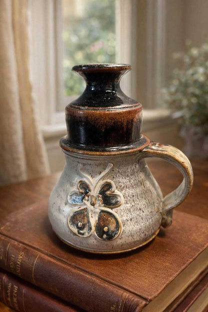 Bueran 1983 Hand-Thrown Studio Pottery Jar with Butterfly Motif