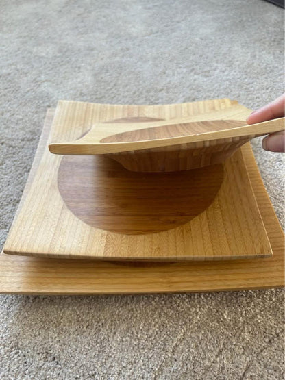 Bamboo Nesting Trays - Wabi Sabi Japandi Table Decor, Set of 3