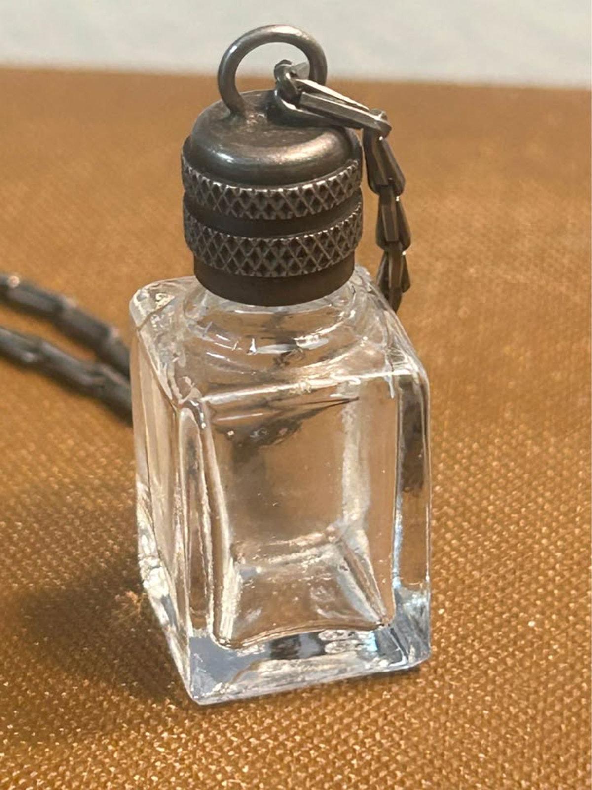 Vintage LVP France La Vie Parisienne Clear Glass Miniature Perfume Bottle Necklace