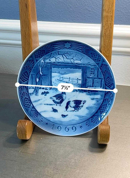 Royal Copenhagen 1969 Christmas Plate, In The Old Farmyard by Kaj Lange