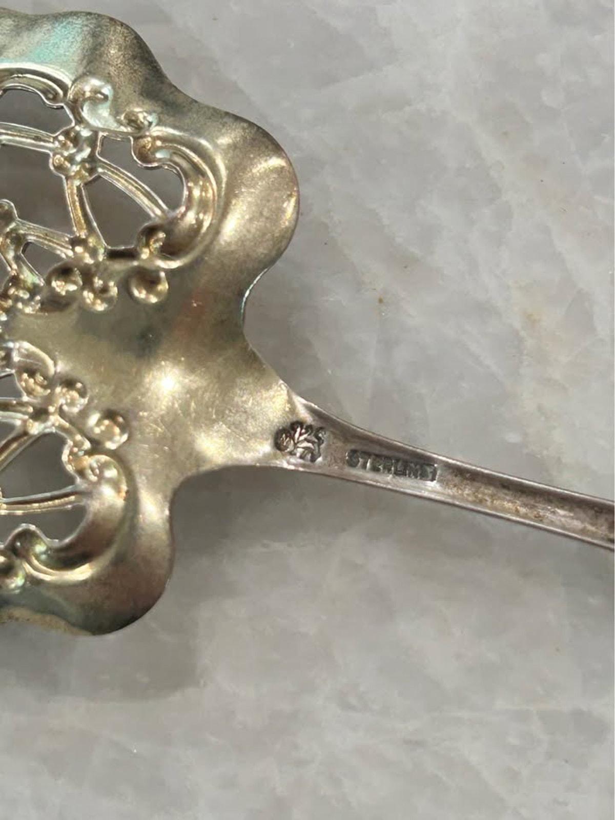 Antique Gorham Sterling Silver Pierced Bon Bon Spoon