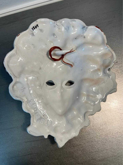 CLB 0073 M Italian Ceramic Wall Mask, Hand-Painted Fruit & Leaf Motif