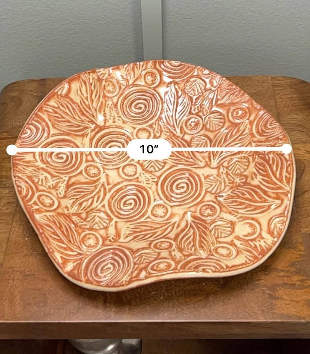 Barbara G. Childs Hand-Carved Studio Pottery Casserole Dish & Platter Set