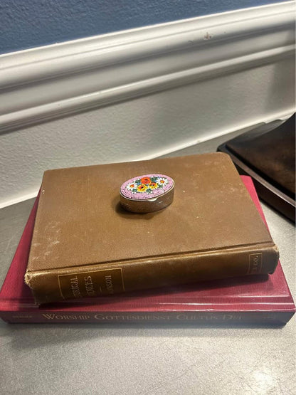Vintage Italian Micro Mosaic Floral Pill Box