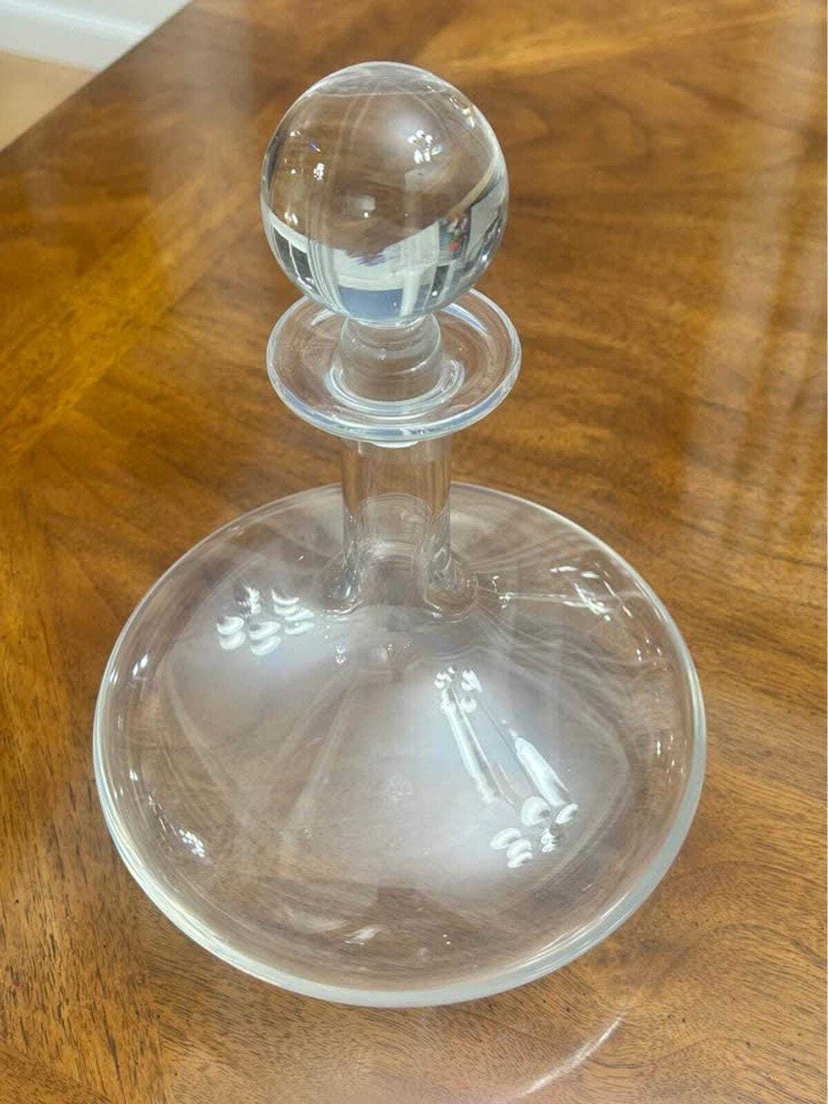 Vintage Baccarat France Crystal Ship's Decanter with Matching Original Stopper