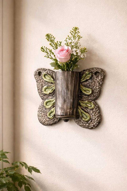 Studio Pottery Butterfly Wall Pocket